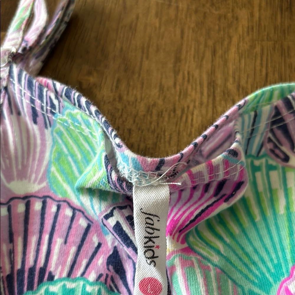 Colorful Kids Dress with Shell Pattern - Picture 2 of 3